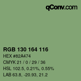 カラーコード: RGB 130 164 116 | qconv.com