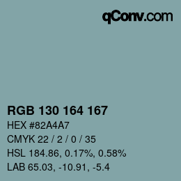 Color code: RGB 130 164 167 | qconv.com