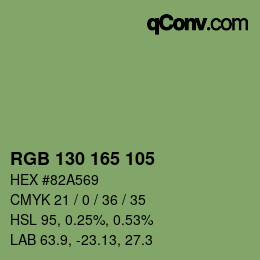 Color code: RGB 130 165 105 | qconv.com