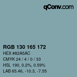 Farbcode: RGB 130 165 172 | qconv.com
