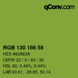 颜色代码: RGB 130 166 58 | qconv.com