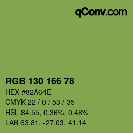 カラーコード: RGB 130 166 78 | qconv.com