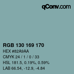 Color code: RGB 130 169 170 | qconv.com