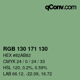 Código de color: RGB 130 171 130 | qconv.com