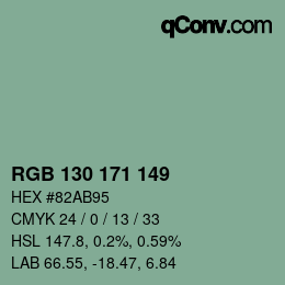 Farbcode: RGB 130 171 149 | qconv.com