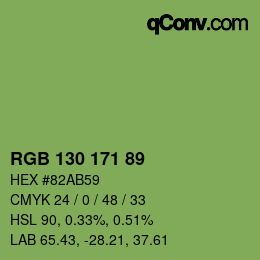 颜色代码: RGB 130 171 89 | qconv.com
