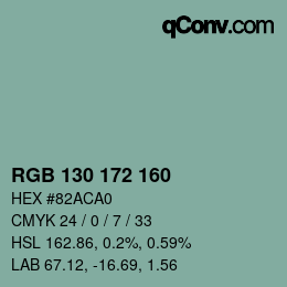 Farbcode: RGB 130 172 160 | qconv.com