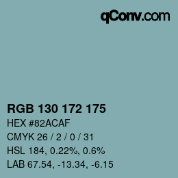 カラーコード: RGB 130 172 175 | qconv.com
