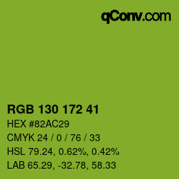 カラーコード: RGB 130 172 41 | qconv.com