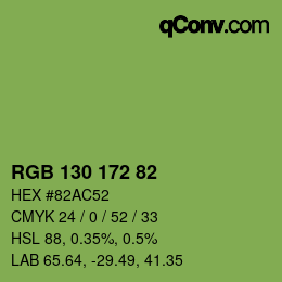 Color code: RGB 130 172 82 | qconv.com