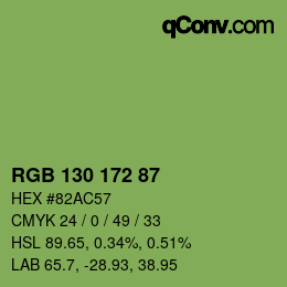 Código de color: RGB 130 172 87 | qconv.com
