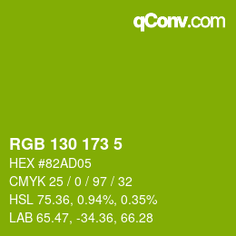 Color code: RGB 130 173 5 | qconv.com