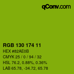 Color code: RGB 130 174 11 | qconv.com
