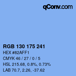 カラーコード: RGB 130 175 241 | qconv.com