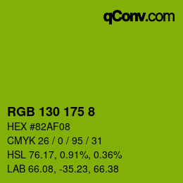 Color code: RGB 130 175 8 | qconv.com