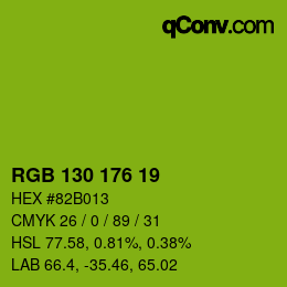 カラーコード: RGB 130 176 19 | qconv.com
