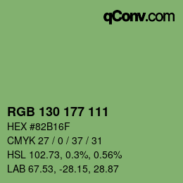 颜色代码: RGB 130 177 111 | qconv.com