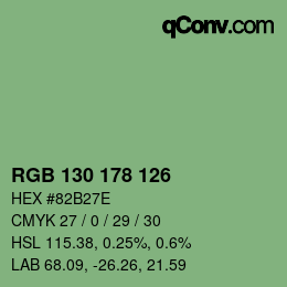 Color code: RGB 130 178 126 | qconv.com