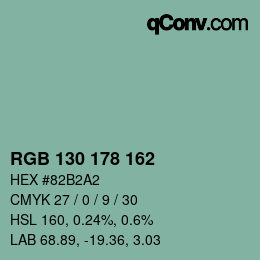 Color code: RGB 130 178 162 | qconv.com