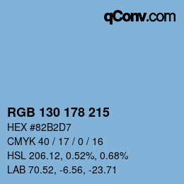 Color code: RGB 130 178 215 | qconv.com