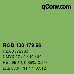 Color code: RGB 130 179 96 | qconv.com