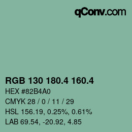 カラーコード: RGB 130 180.4 160.4 | qconv.com