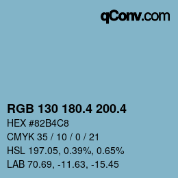 カラーコード: RGB 130 180.4 200.4 | qconv.com