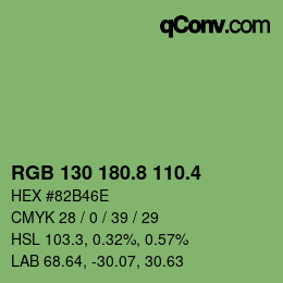カラーコード: RGB 130 180.8 110.4 | qconv.com