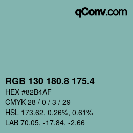 カラーコード: RGB 130 180.8 175.4 | qconv.com