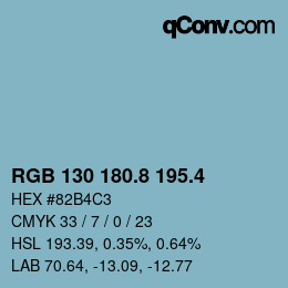 カラーコード: RGB 130 180.8 195.4 | qconv.com