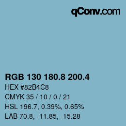 カラーコード: RGB 130 180.8 200.4 | qconv.com