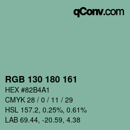 Color code: RGB 130 180 161 | qconv.com