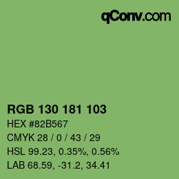 Color code: RGB 130 181 103 | qconv.com