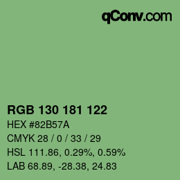 Color code: RGB 130 181 122 | qconv.com