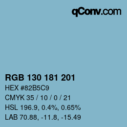 Color code: RGB 130 181 201 | qconv.com