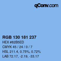 Color code: RGB 130 181 237 | qconv.com