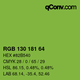 Color code: RGB 130 181 64 | qconv.com