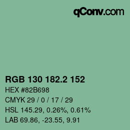 カラーコード: RGB 130 182.2 152 | qconv.com