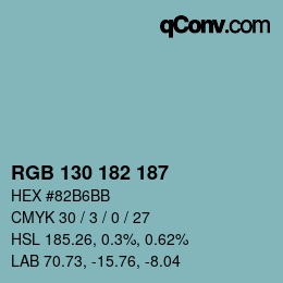 颜色代码: RGB 130 182 187 | qconv.com