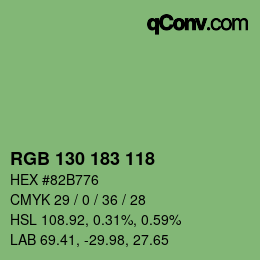 颜色代码: RGB 130 183 118 | qconv.com