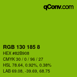 Color code: RGB 130 185 8 | qconv.com