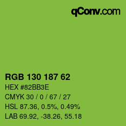 颜色代码: RGB 130 187 62 | qconv.com