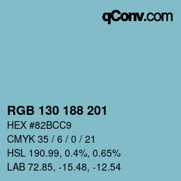 Color code: RGB 130 188 201 | qconv.com