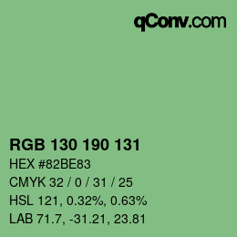 Farbcode: RGB 130 190 131 | qconv.com
