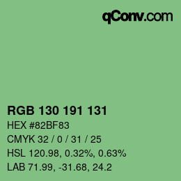 颜色代码: RGB 130 191 131 | qconv.com