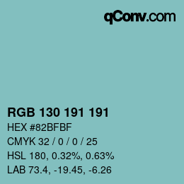Color code: RGB 130 191 191 | qconv.com