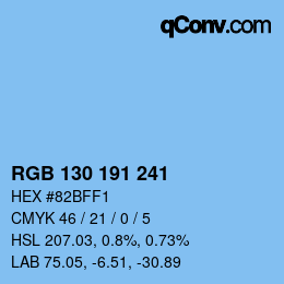 カラーコード: RGB 130 191 241 | qconv.com