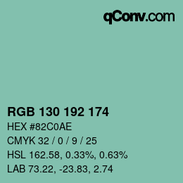 Color code: RGB 130 192 174 | qconv.com