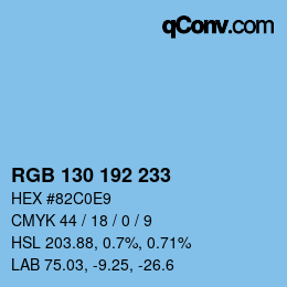 Color code: RGB 130 192 233 | qconv.com