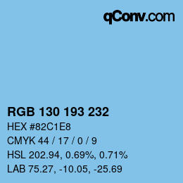 Color code: RGB 130 193 232 | qconv.com